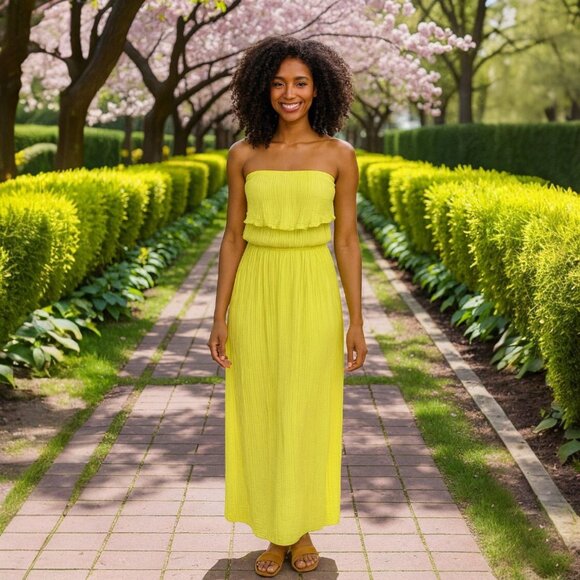 Michael Stars Strapless Maxi Dress Small Resort Vacation Beachy Boho Resort - Picture 4 of 10